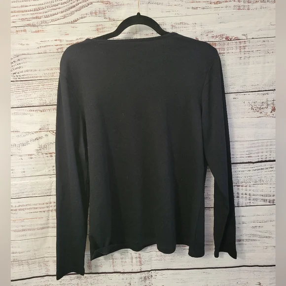 Croft and Barrow L Longsleve Crew Neck Longsleve Tee Black NWTS - Picture 3 of 3